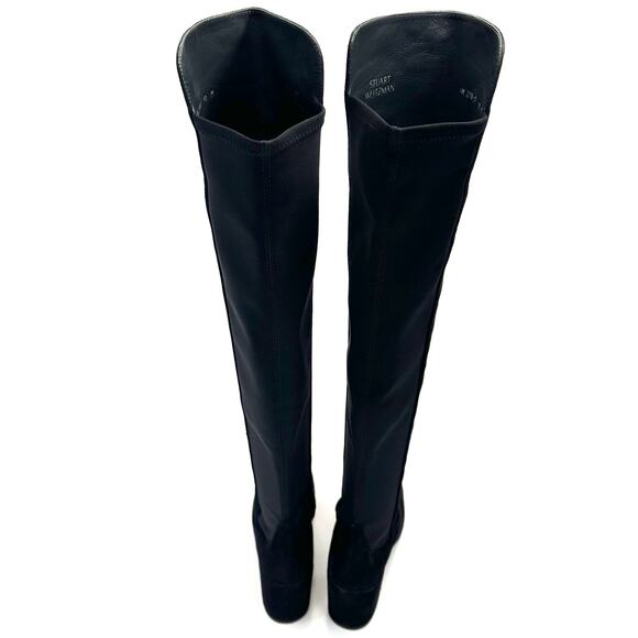 Stuart Weitzman City 5050 Black Thigh High/OTK Boot Size 10M Suede Block Heel - Picture 11 of 14